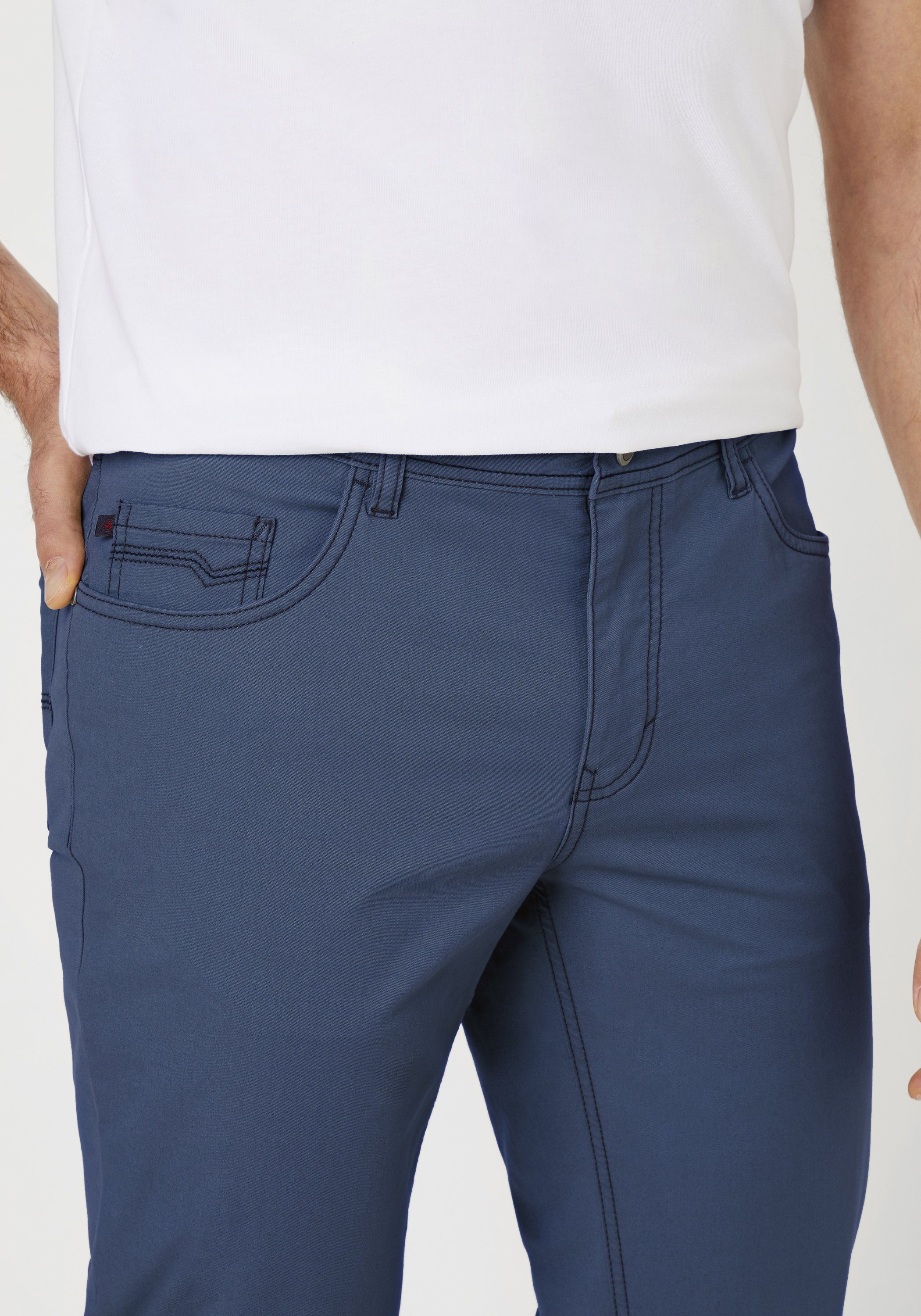 MILTON Stoffhose blue Straight-Fit Stretch 5-Pocket Hose mit Redpoint