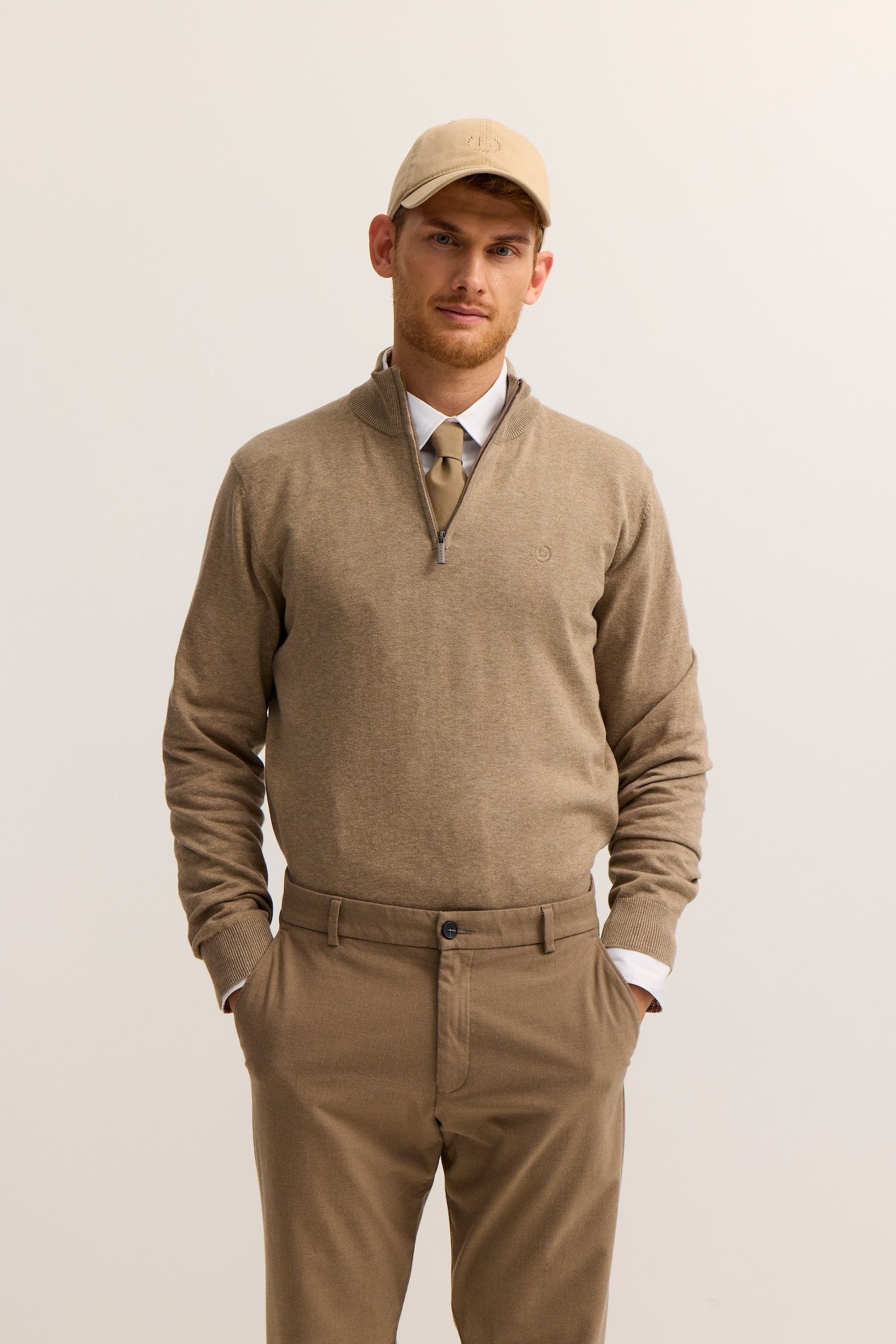 bugatti Troyer Regular Fit aus Baumwolle mit Reißverschluss günstig online kaufen