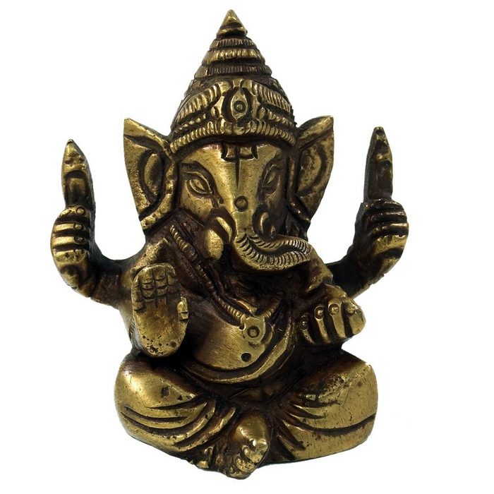 Guru-Shop Dekofigur Messingfigur Ganesha Statue7 cm - Motiv 9