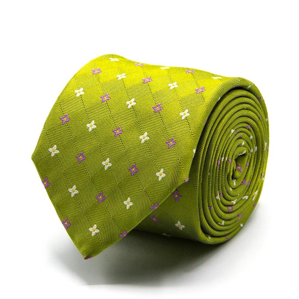 BGENTS Krawatte Blüten-Muster Seiden-Jacquard Breit Greenery Krawatte mit (8cm)