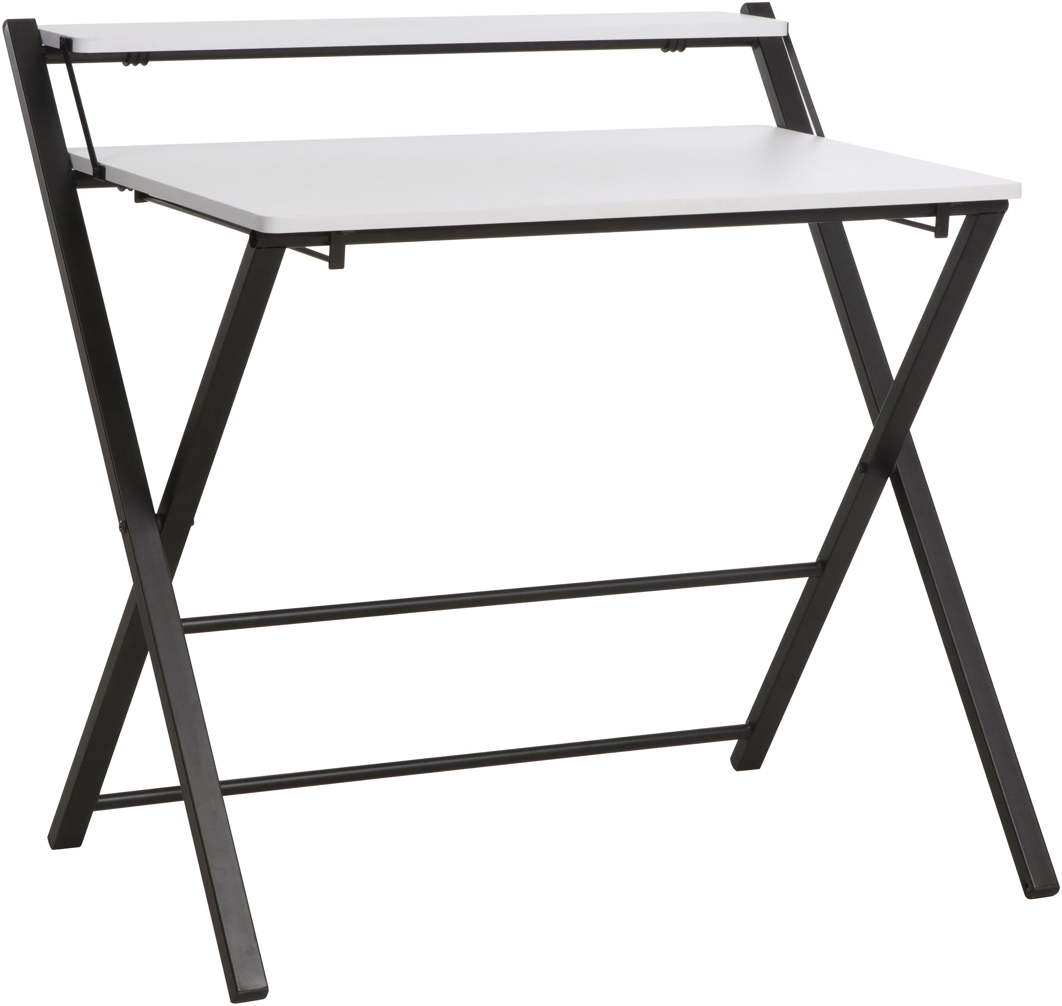 INOSIGN Computertisch SULBY, Laptoptisch, Schreibtisch, mit Ablage, Metallgestell, zusammenklappbar, platzsparend, max. 86,5x82,5 cm