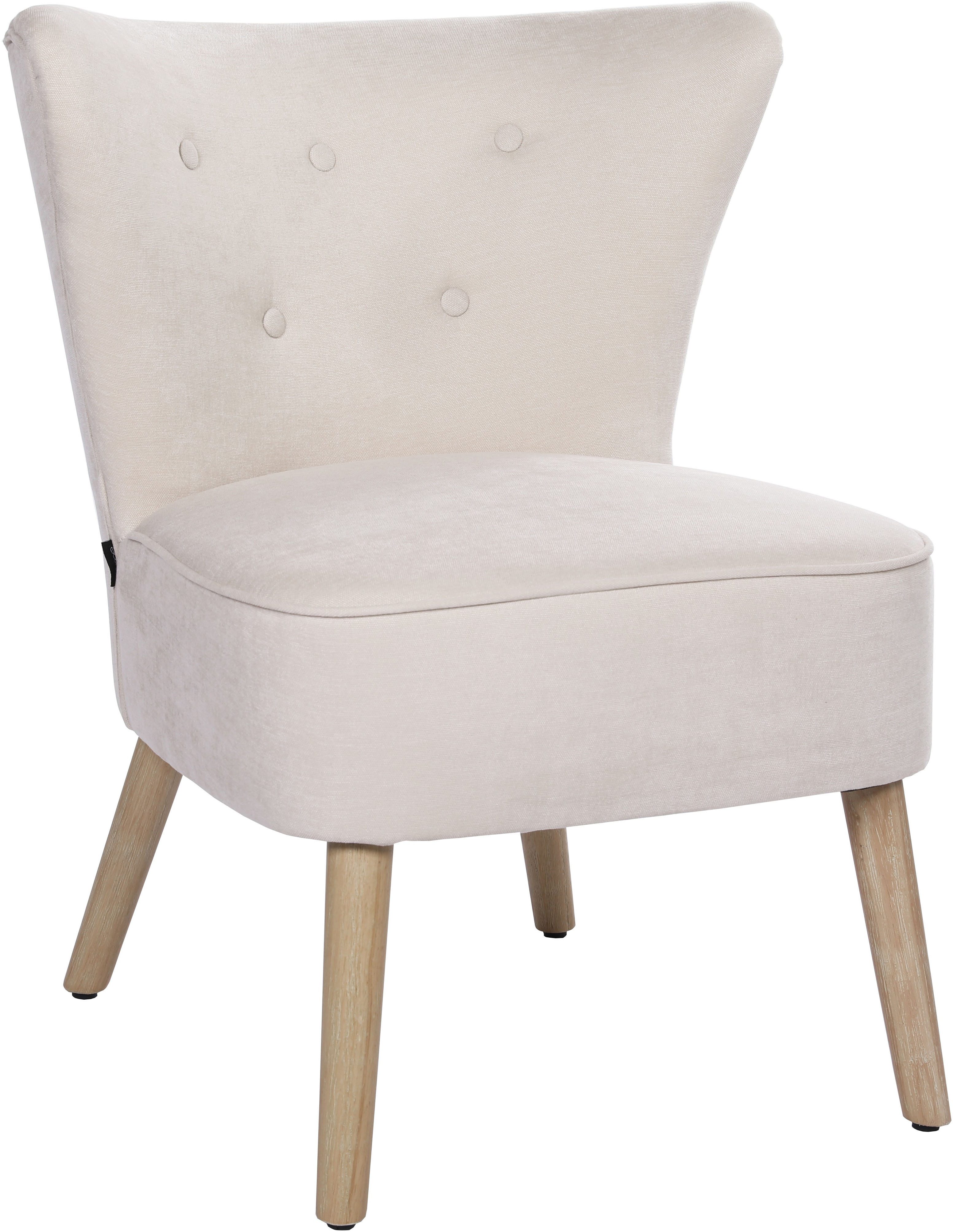 Home affaire Loungesessel JORIEL moderner Ohrensessel mit Knopfsteppung, mit Echtholzfüßen und feinem Struktur-Bezug