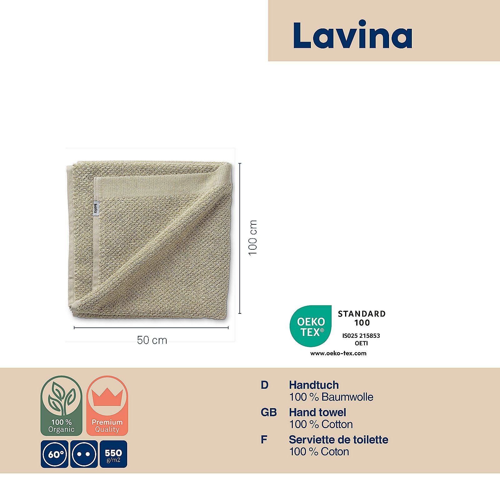 kela Handtuch Lavinia 23934, 100% Baumwolle