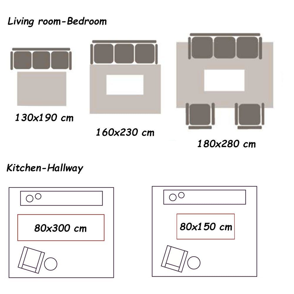 Küchenteppich Hochflor-Teppich Siela, 2715, Teppichläufer Braun Küchenläufer Wohnzimmerteppich Bemol I