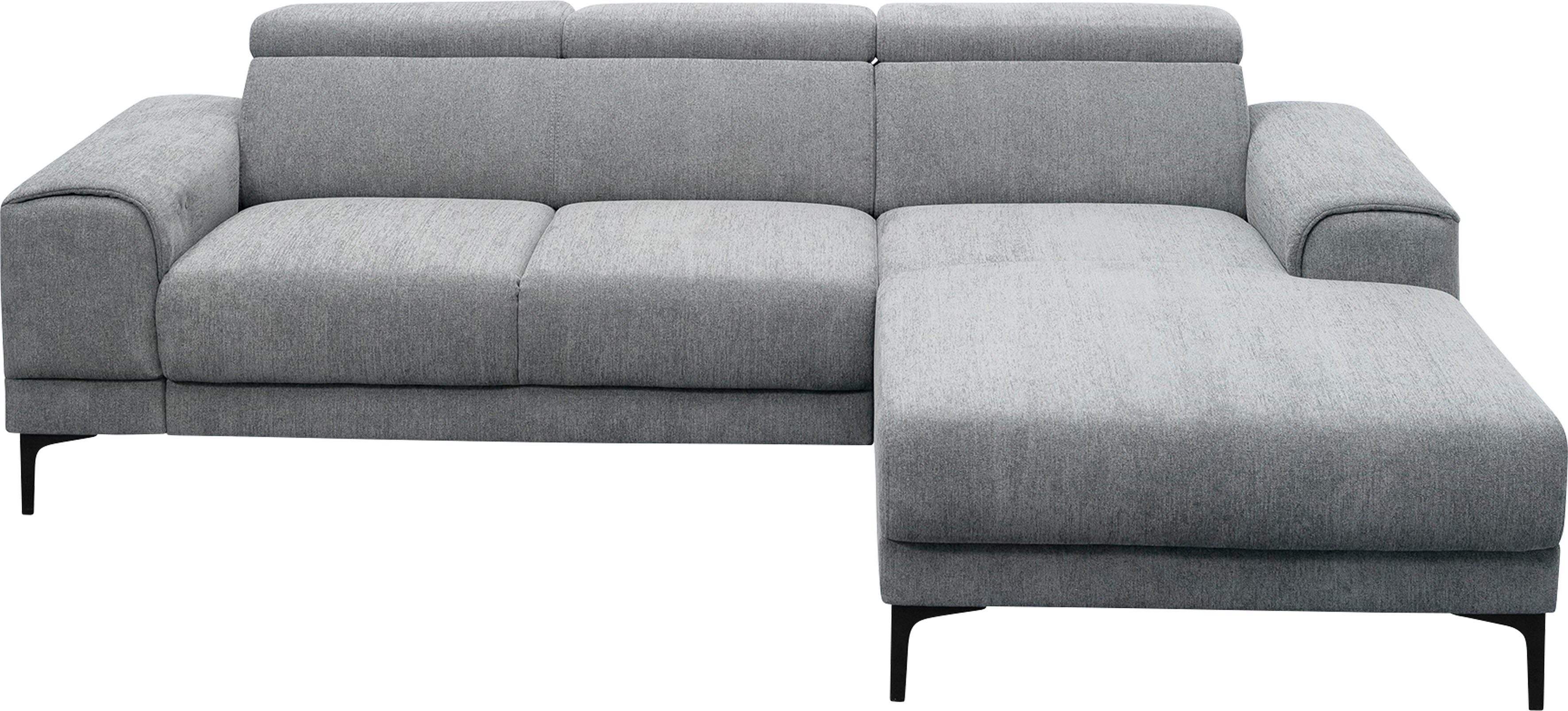 erstklassig exxpo - sofa fashion 3 Kopfstützen, stellbar Ecksofa wahlweise Sitztiefenverstellung, Raum frei Ophelia, im