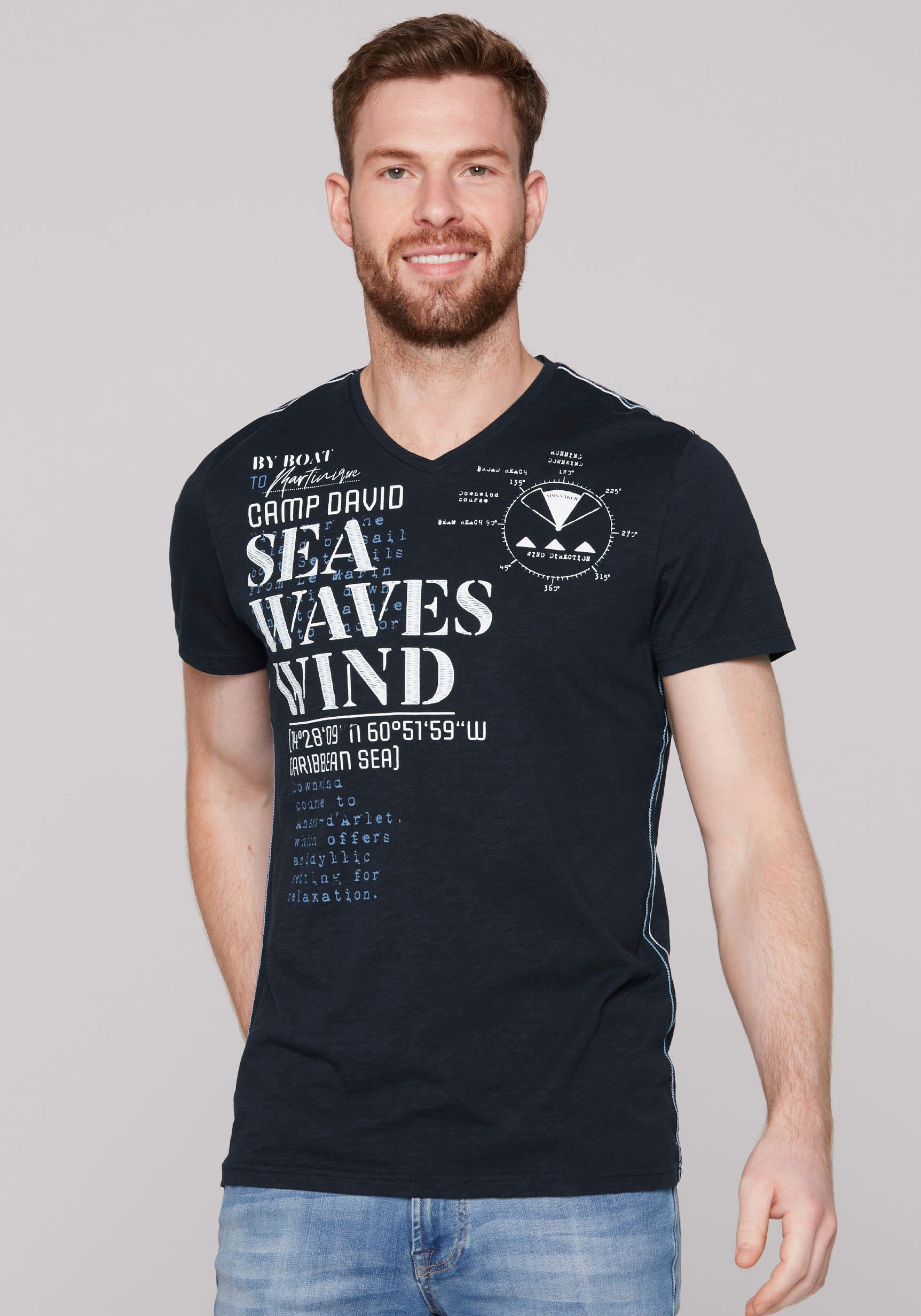 CAMP DAVID T-Shirt mit Wording-Prints günstig online kaufen