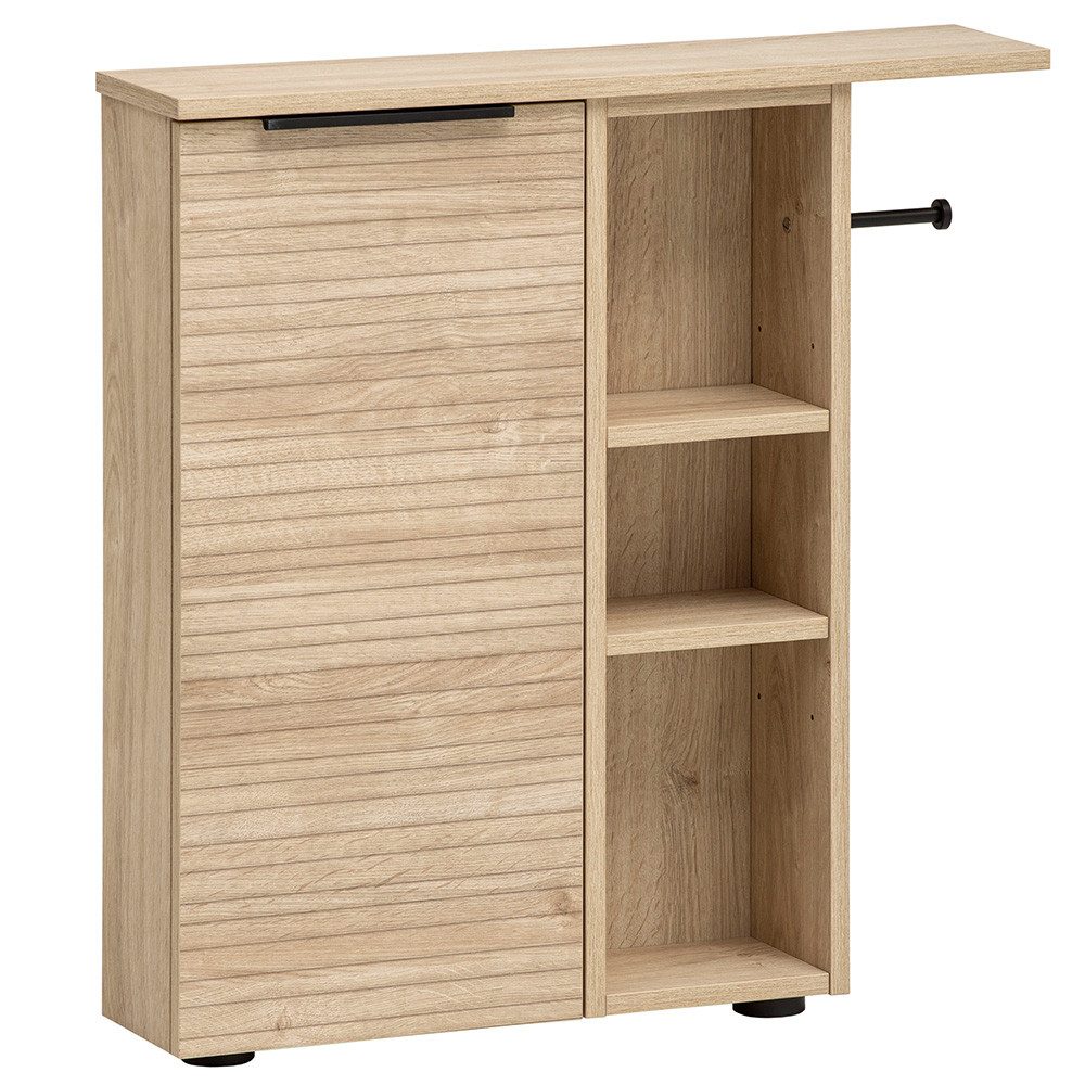 Lomadox Unterschrank MORA-80 in Eiche, 70 cm breit, Toilettenpapierhalter