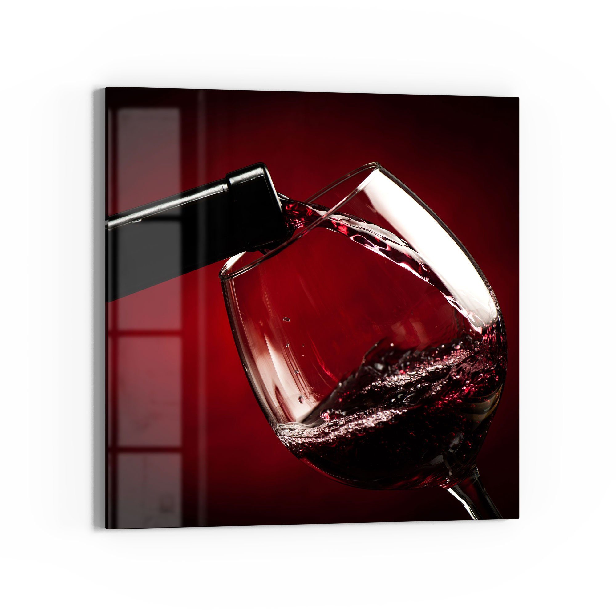 Glasbild 'Rotwein wird eingeschenkt'