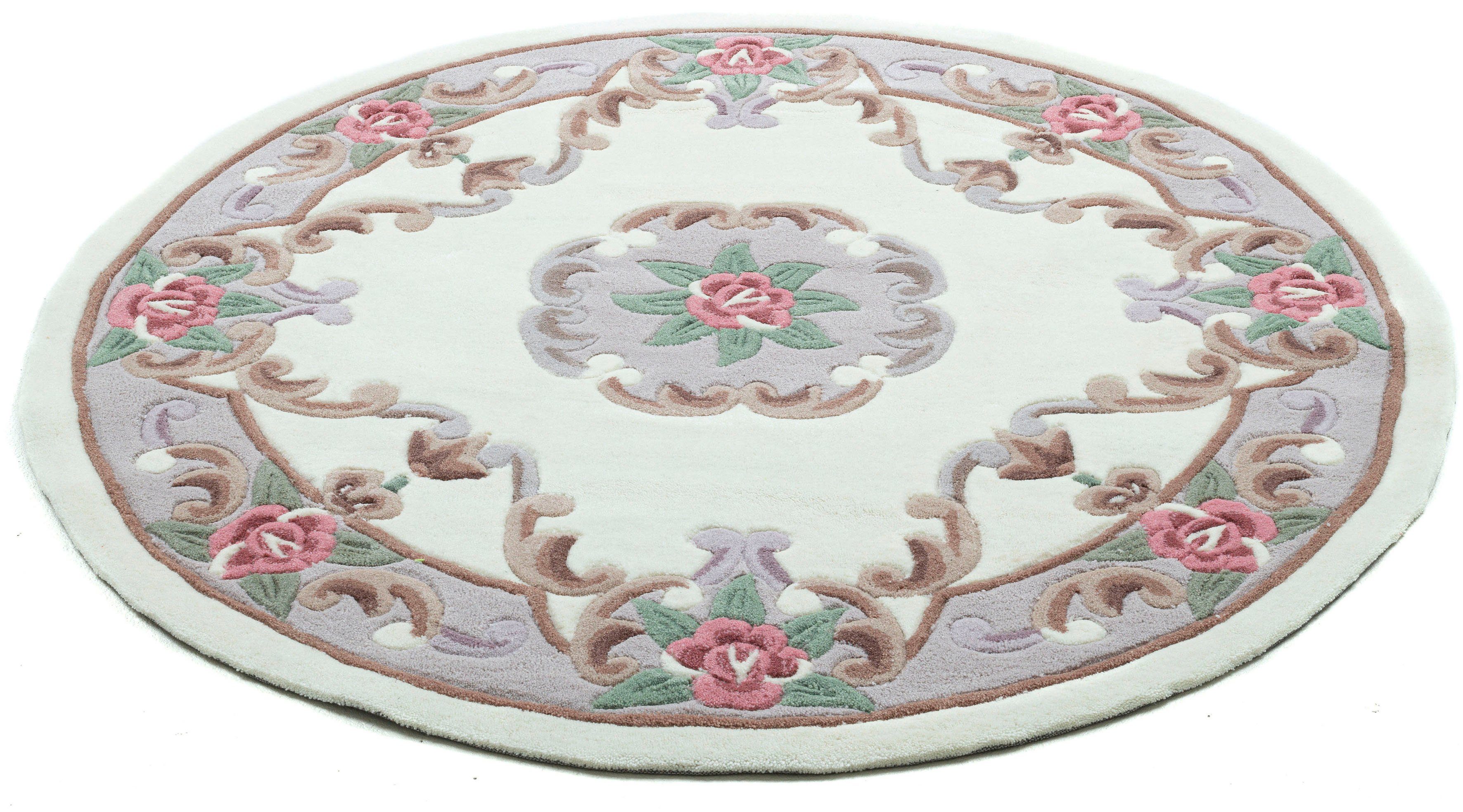 THEKO Teppich Ming, rund, Höhe: 14 mm, hochwertiges Acrylgarn, ideal im Wohnzimmer & Schlafzimmer