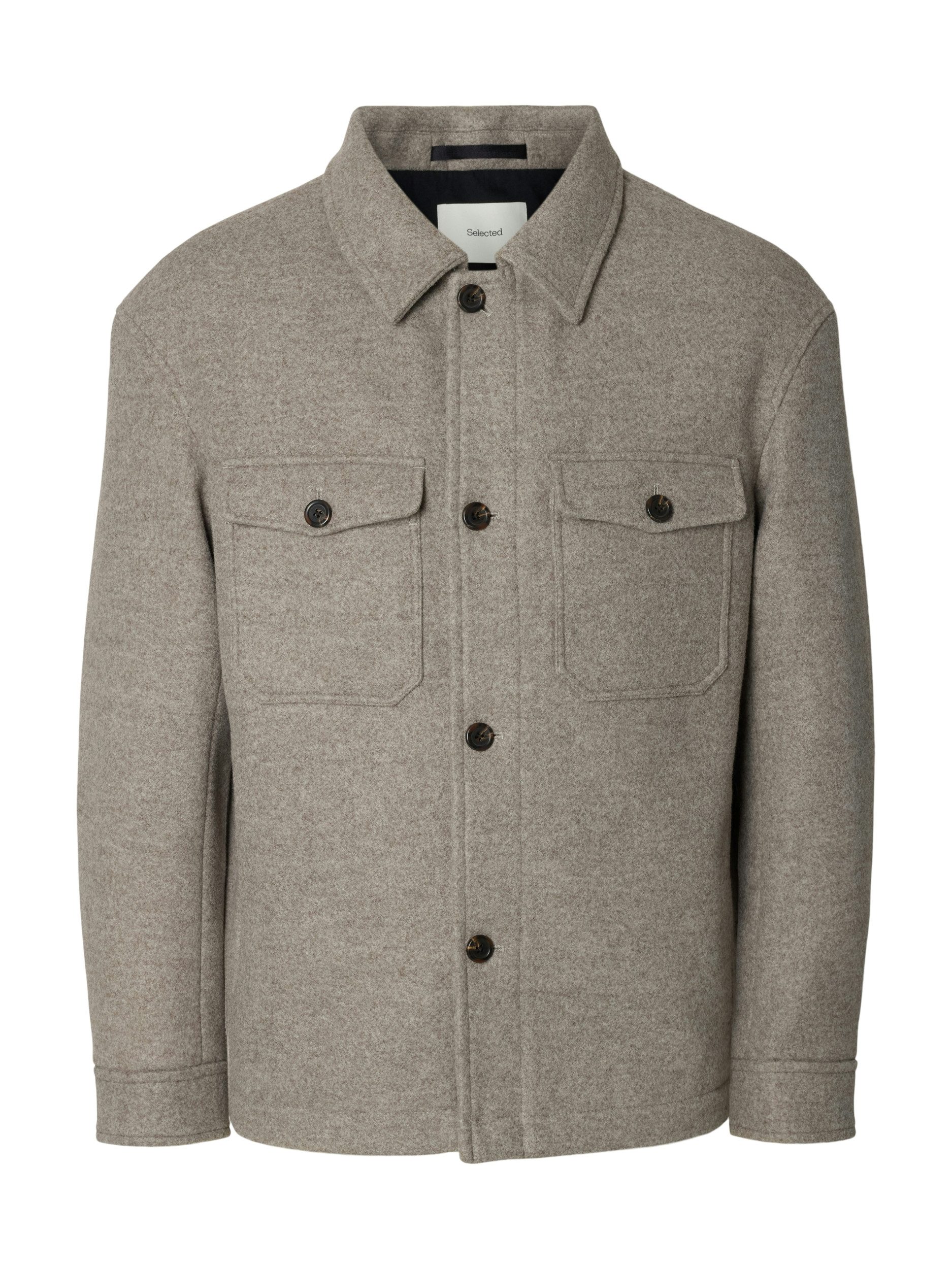 SELECTED HOMME Outdoorjacke SLHMITCH WOOL BLEND SHACKET NOOS