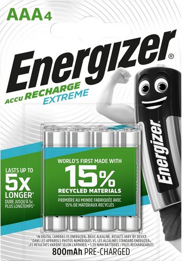 Energizer »Akku Extreme« wiederaufladbare Batterien, LR03 (1,2 V, 4 St)