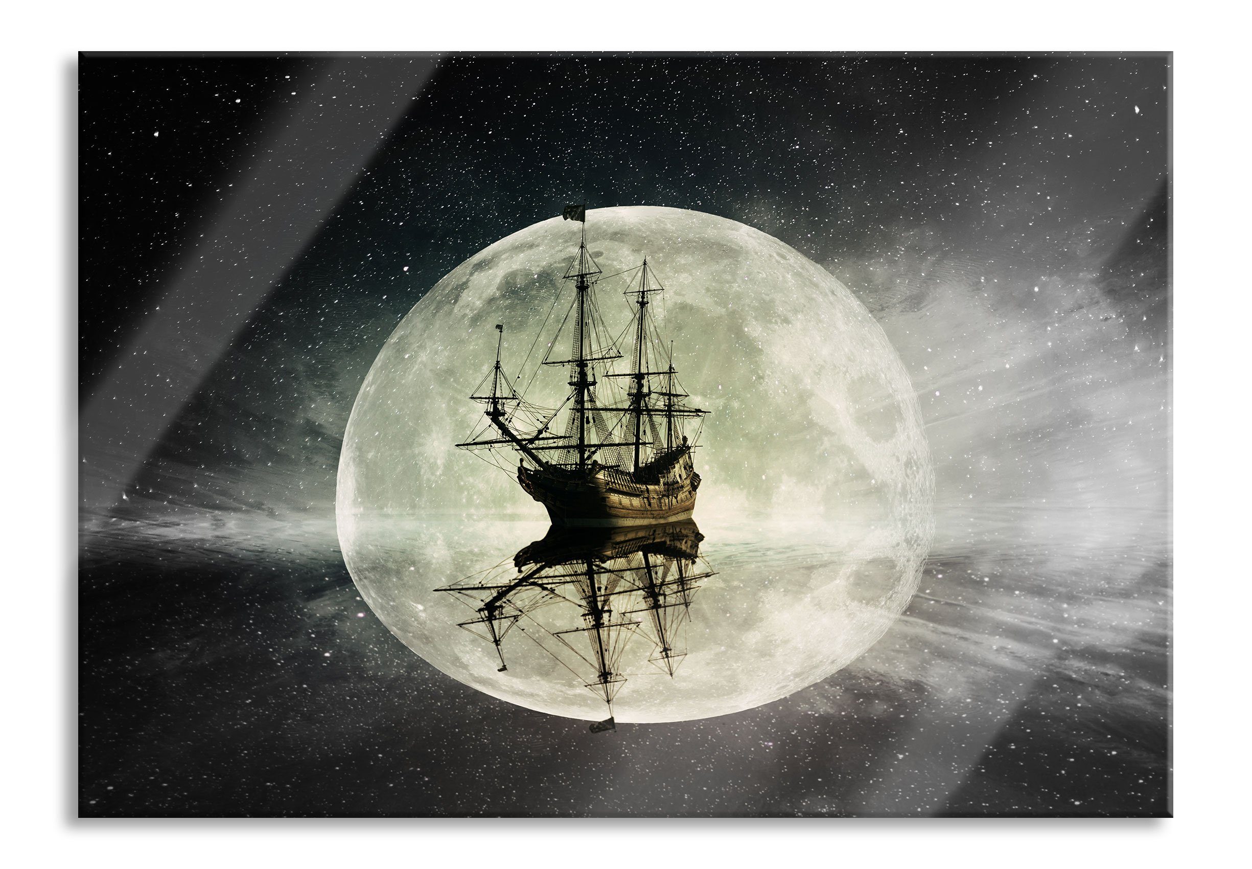 Glasbild Geisterschiff im Weltall