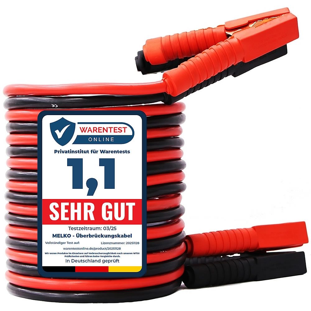 Melko Überbrückungskabel Starterkabel Бустерные кабели 5M 750A KFZ Бустерные кабели, Krokodilklemme, Krokodilklemme (500 cm), Kupferverkleidetes Aluminium