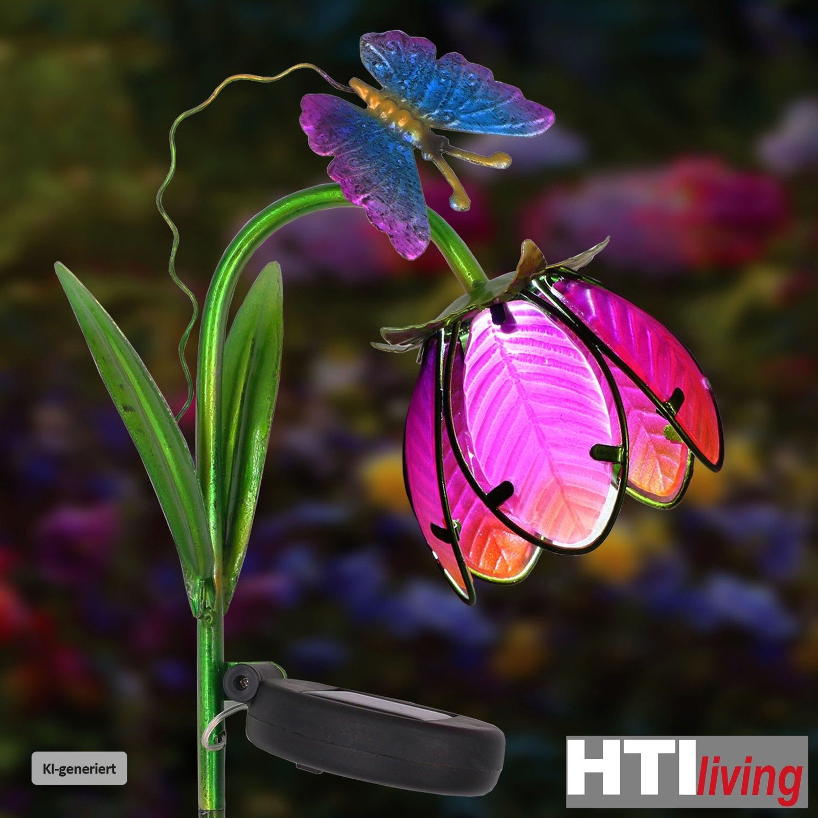 HTI-Living LED Solarleuchte Solarlampe Blume Soley, Gartenstecker