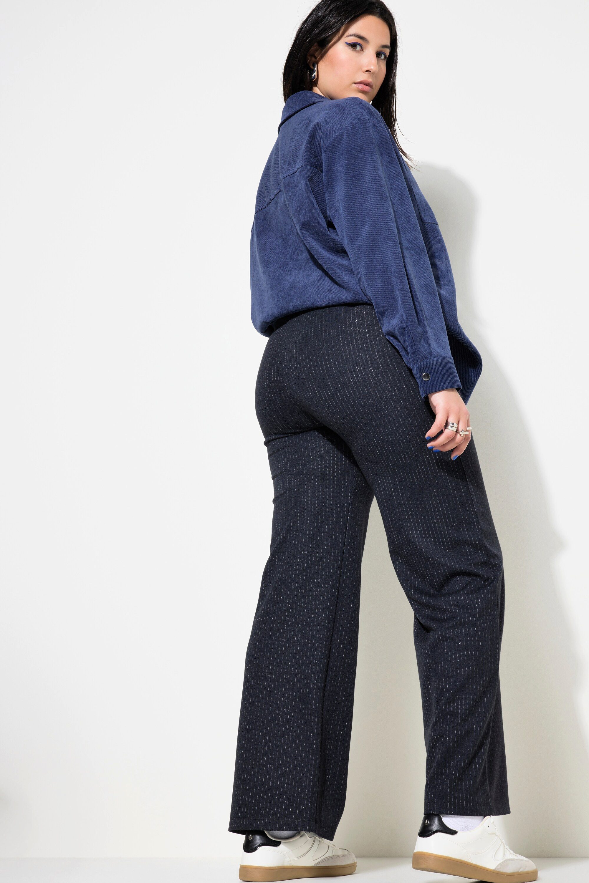 Studio Untold Schlupfhose Schlupfhose weites Bein Nadelstreifen
