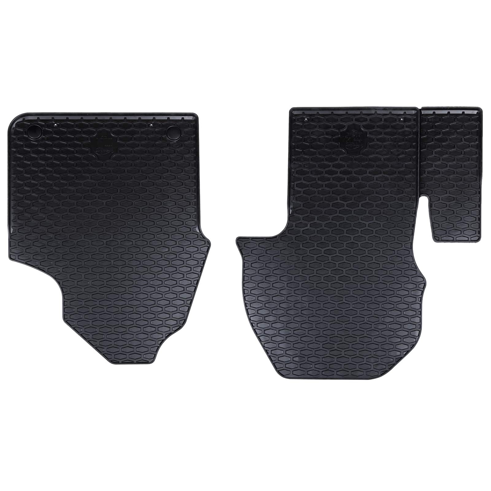 vidaXL Auto-Fußmatten Autofußmatte 2 pcs Schwarz Gummi (2 St)