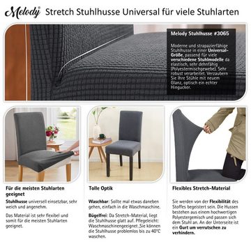 Stuhlhusse Universal Stretch Stuhlbezug Stuhlüberzug elastisch Spannbezug, Melody, mit dezentem Muster, weich