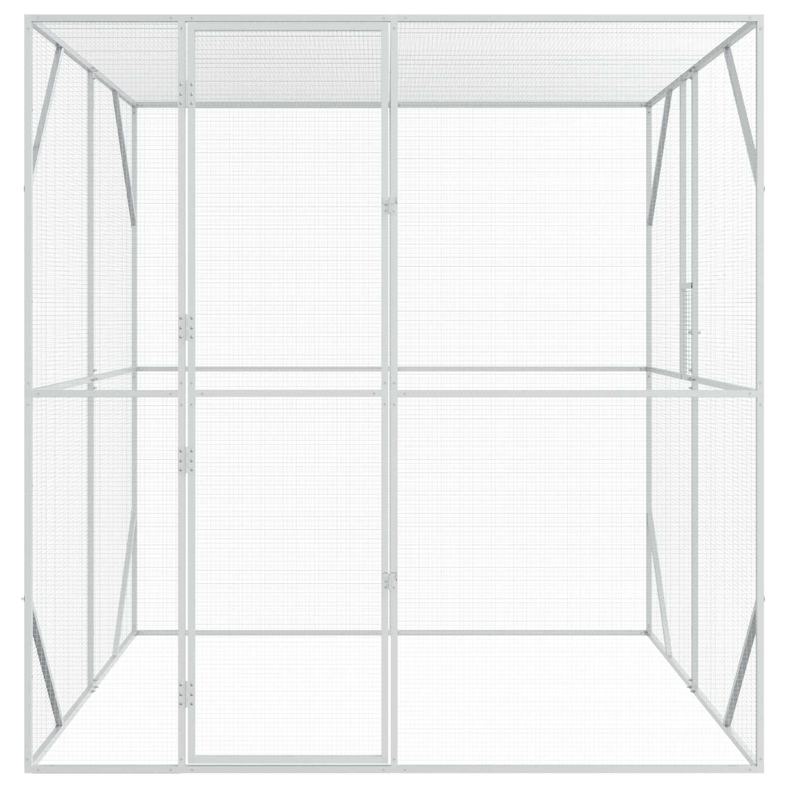 vidaXL Vogelkäfig, Vogelkäfig Anthrazit 209 x 202 x 214 cm Verzinkter Stahl