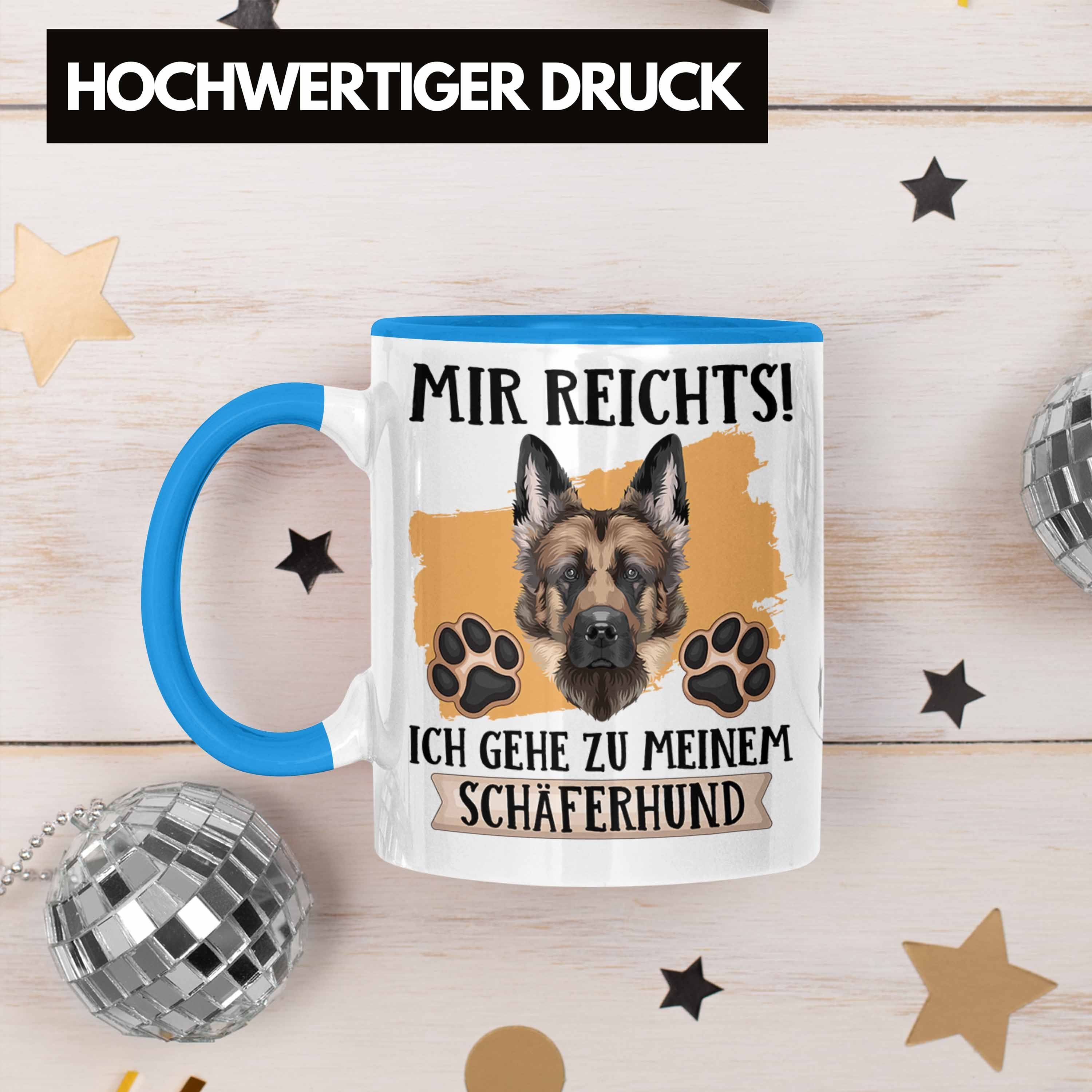 Besitzer Schäferhund Tasse Lustiger Mir Tasse Geschenk Spruch R Blau Trendation Geschenkidee