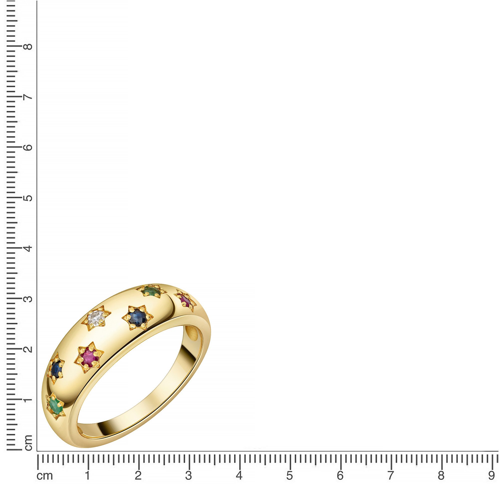 Firetti Fingerring Schmuck Geschenk Silber 925 Damenring Ring Blumen, mit Rubin, Saphir, Smaragd, Weißtopas