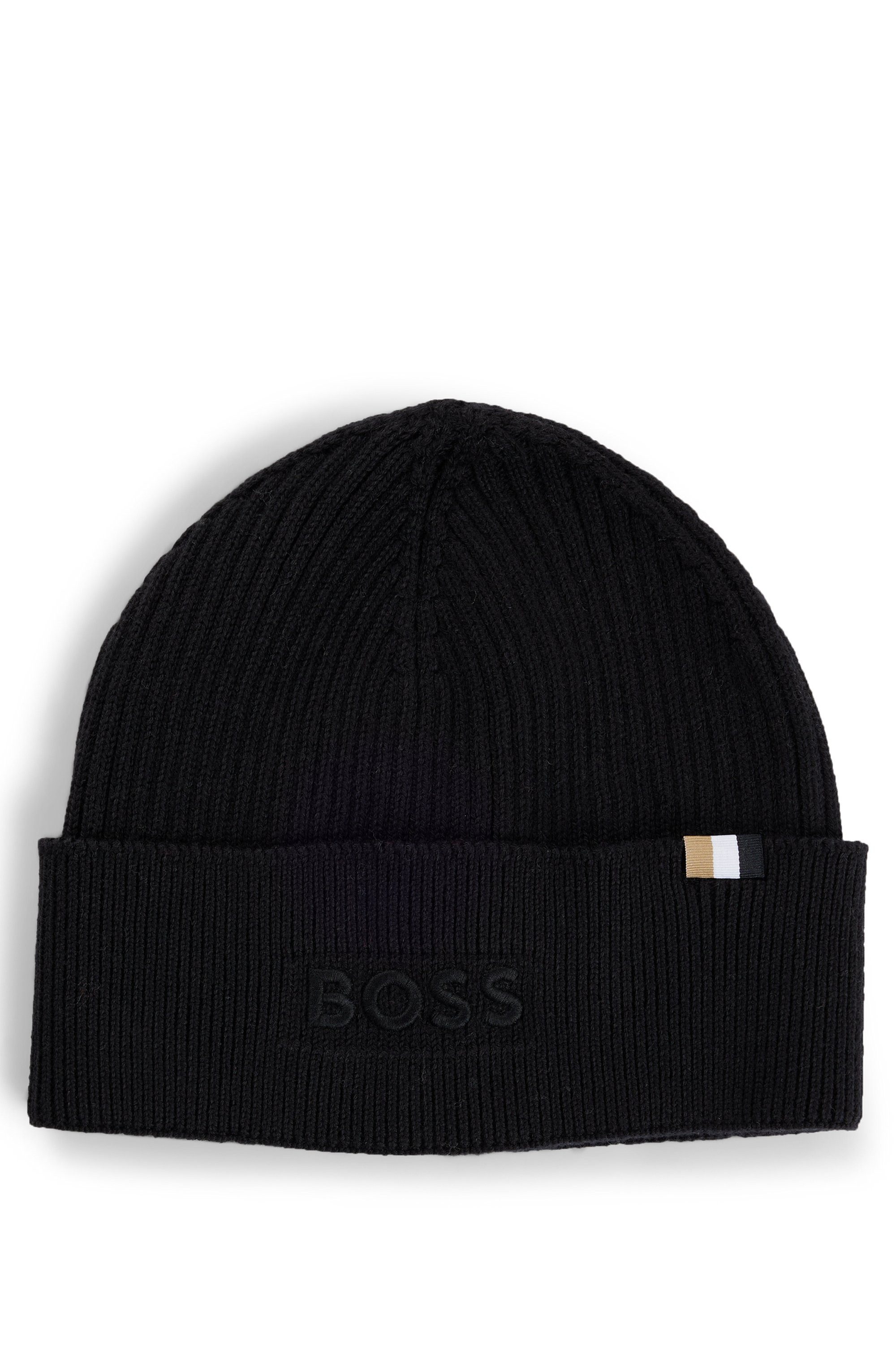 BOSS Strickmütze Magico_R_Hat mit tonaler Logostickerei günstig online kaufen
