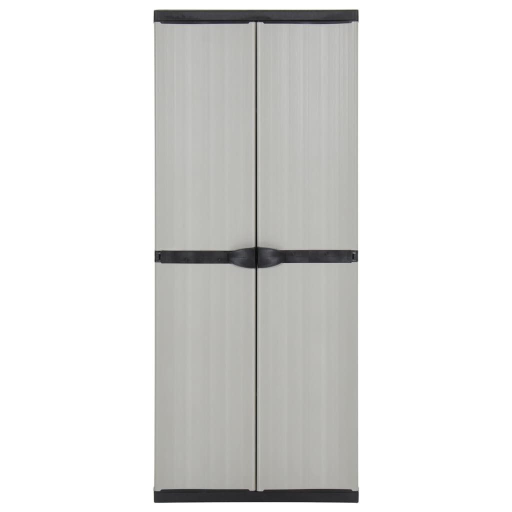 vidaXL Garten-Geräteschrank, Garten-Lagerschrank mit 3 Böden Grau & Schwarz 68x40x168 cm