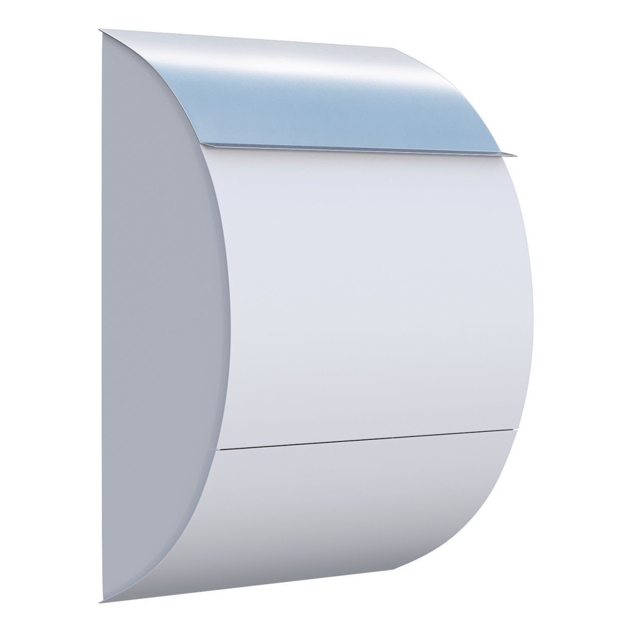 Bravios Briefkasten Briefkasten Jumbo Weiß mit Edelstahlklappe