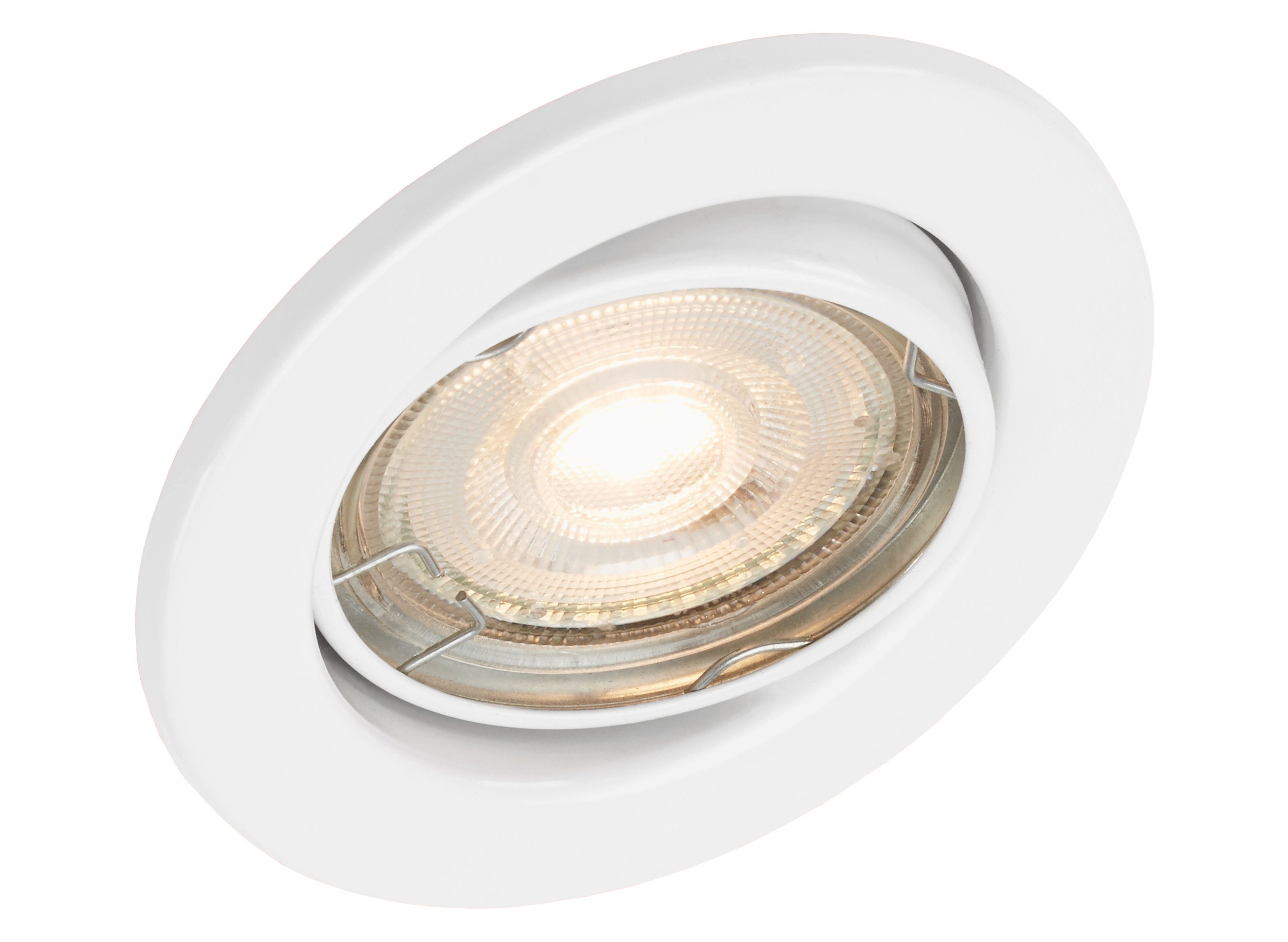 TRANGO LED Einbauleuchte, 6er Set 6729-066MCOB LED Einbaustrahler in Weiß matt schwenkbar inkl. 6x 3000K warmweiß Ultra Flach LED Modul, Einbauspots, Deckenstrahler, Deckenlampe, Badleuchte, Deckenleuchte, Spots, Deckenspot, Downlight