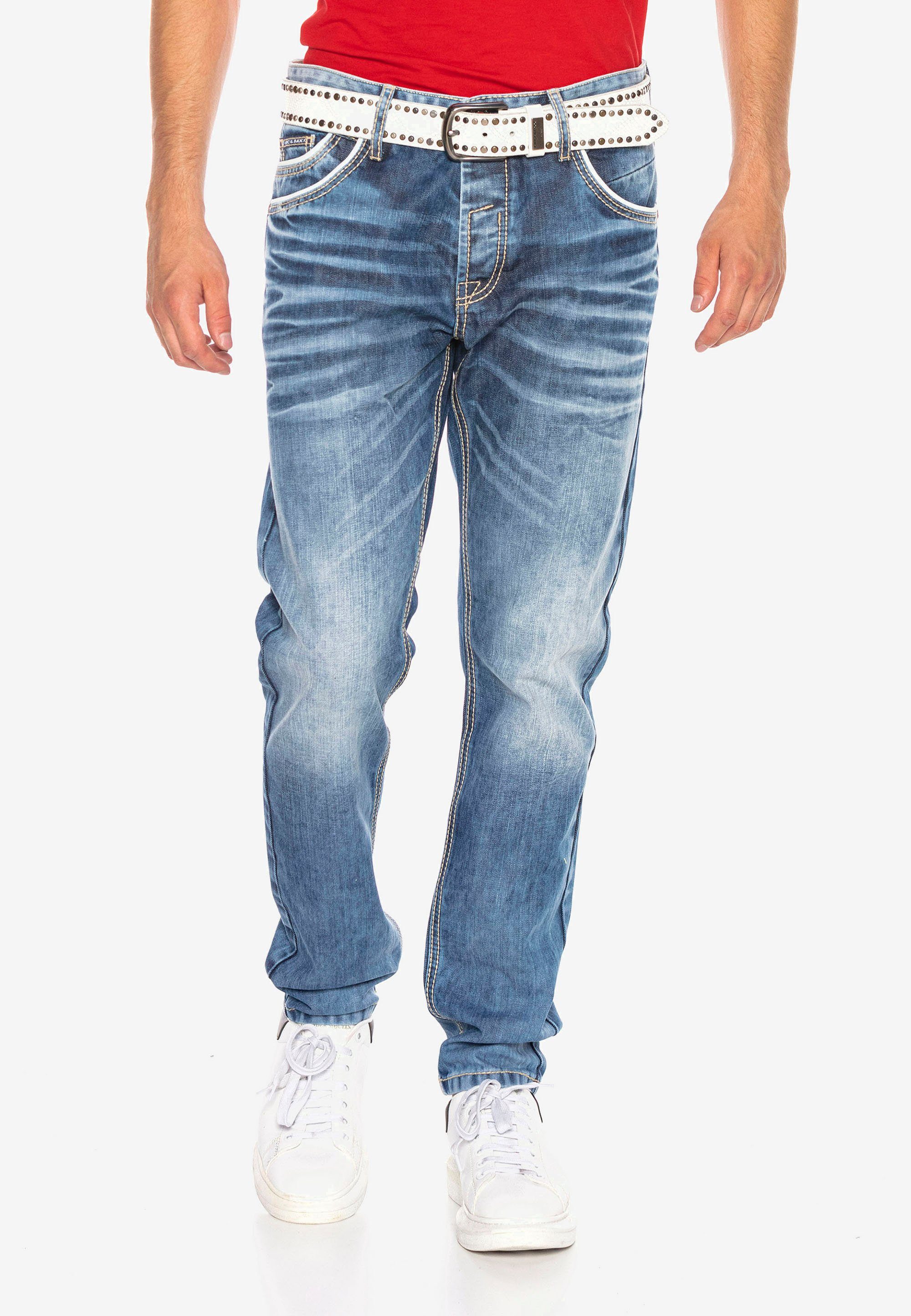 Cipo & Baxx Straight-Jeans mit cooler Waschung | Straight-Fit Jeans