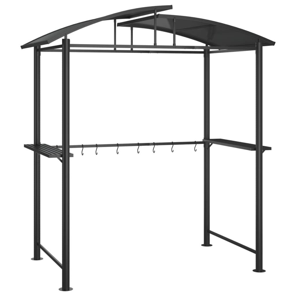 vidaXL Partyzelt Grillpavillon mit Seitenregalen Anthrazit günstig online kaufen