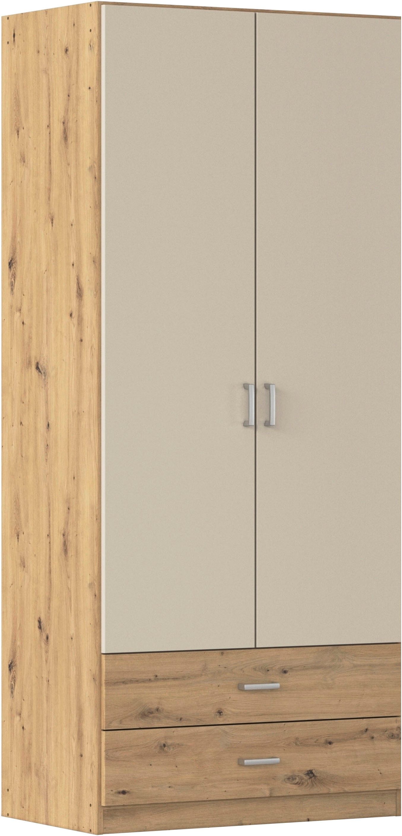 rauch Drehtürenschrank Kleiderschrank Garderobe GAMMA Breiten 91/136/181/226/271/315/360 cm (in 3 Ausstattungen BASIC/CLASSIC/PREMIUM (inkl. SOFT-CLOSE-Funktion) mit Schubladen, verschiedene Griff-Varianten TOPSELLER MADE IN GERMANY