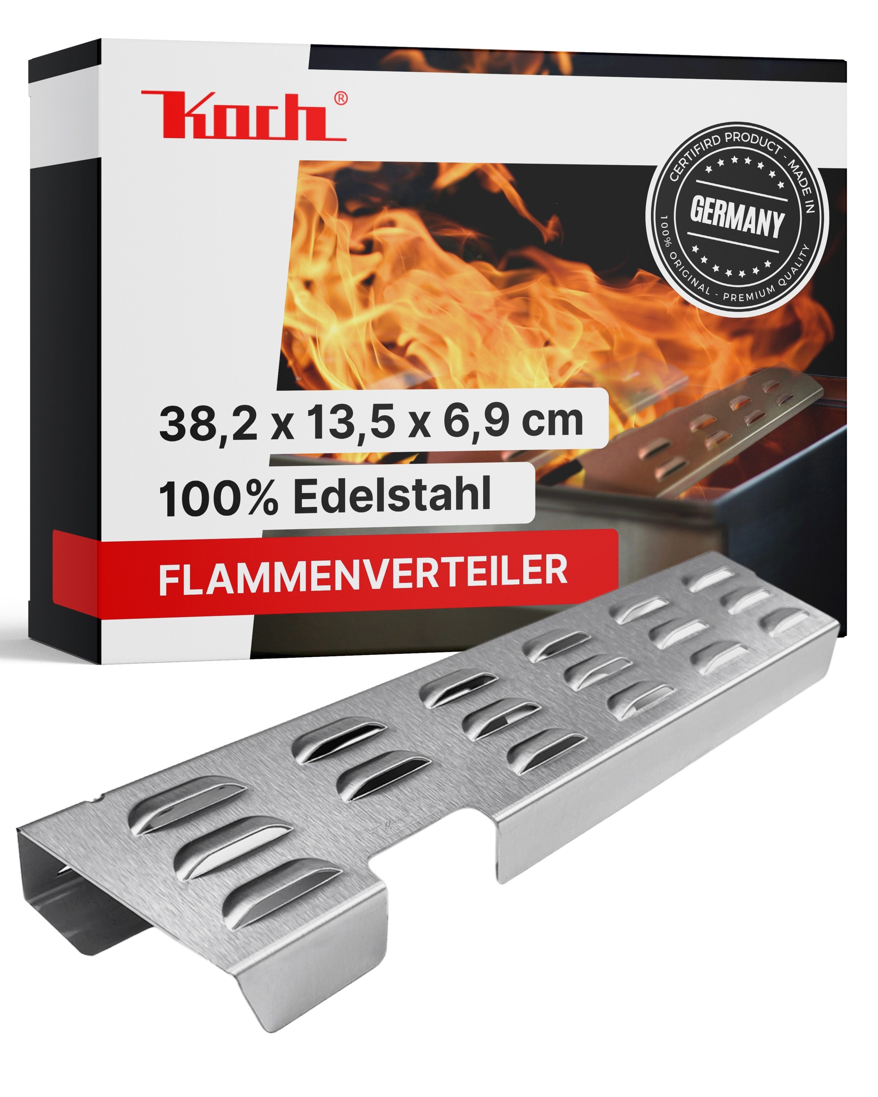 Koch Grillerweiterung Flammenverteiler Edelstahl TURBOZONE 38,3 x 13,5cm ENDERS Boston Pro