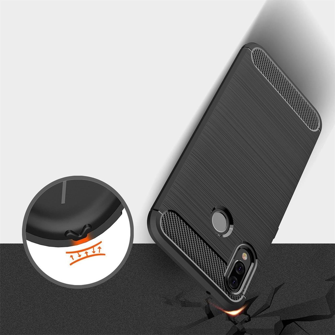CoolGadget Handyhülle Schwarz als 2in1 Schutz Cover Set für das Huawei P20 Lite 5,84 Zoll, 2x 9H Glas Display Schutz Folie + 1x TPU Case Hülle für P20 Lite