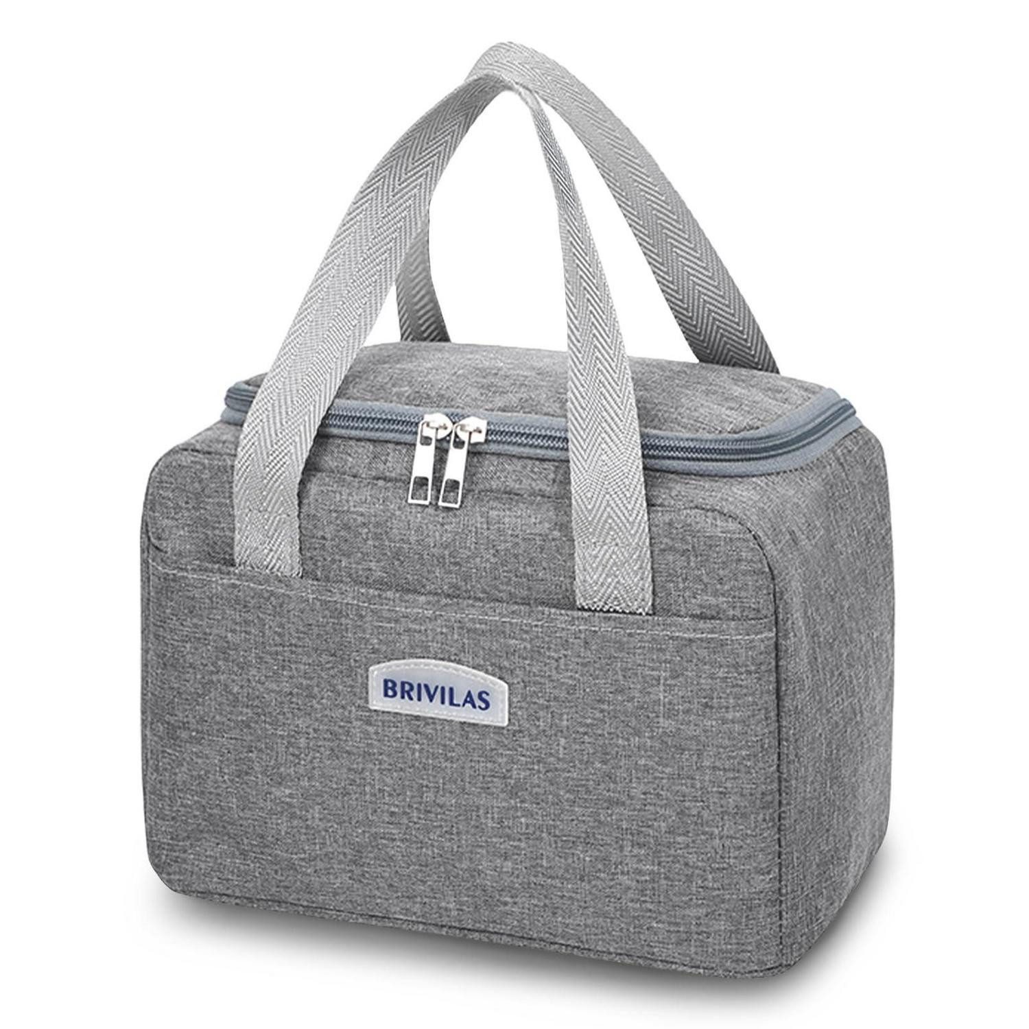 Picknicktasche Kühltasche Klein 6,5L Faltbar Folienfutter Isoliert #2 Grau-a