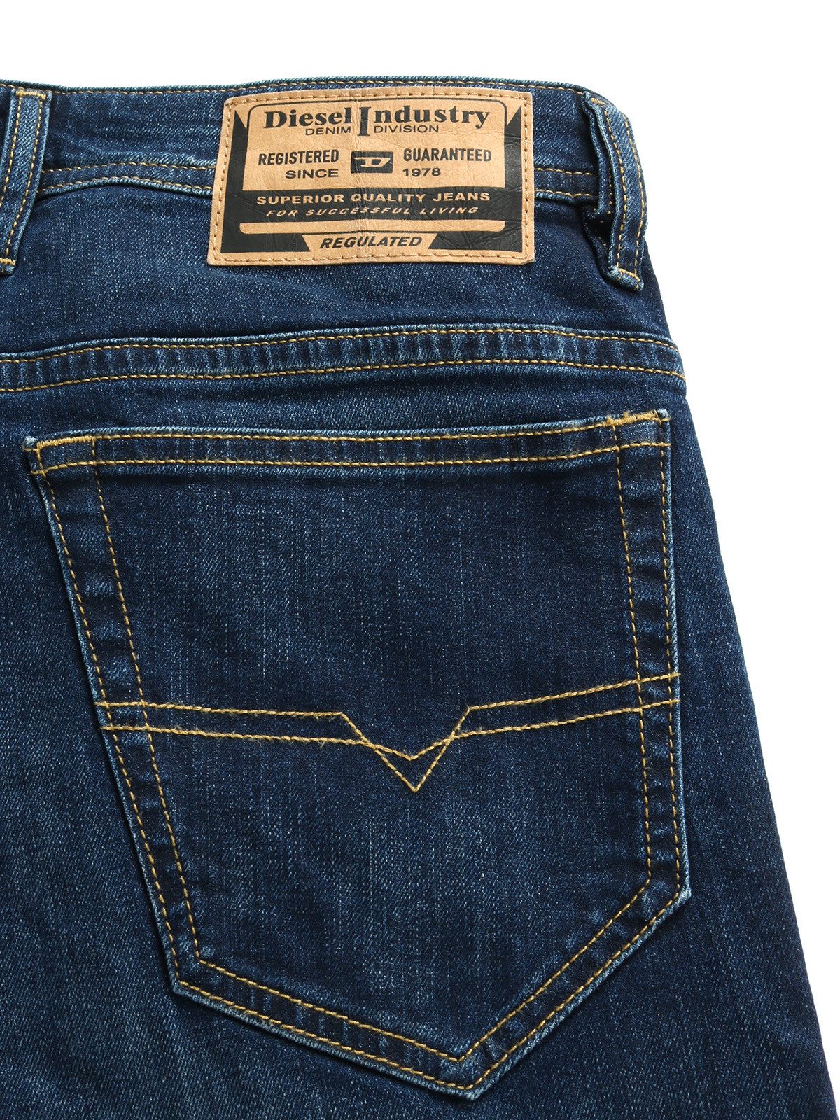 Diesel Slim-fit-Jeans Dunkelblaue Stretchjeans - Thommer-R RB065 - Länge:32 – Bild 4 von 5