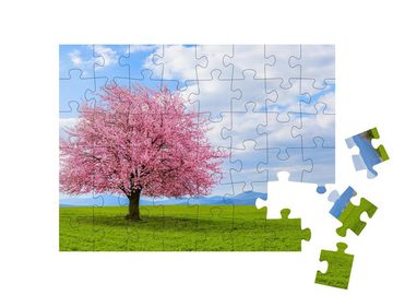 puzzleYOU Puzzle Frühling in der Natur mit blühendem Baum, 48 Puzzleteile, puzzleYOU-Kollektionen Bäume, Wald & Bäume
