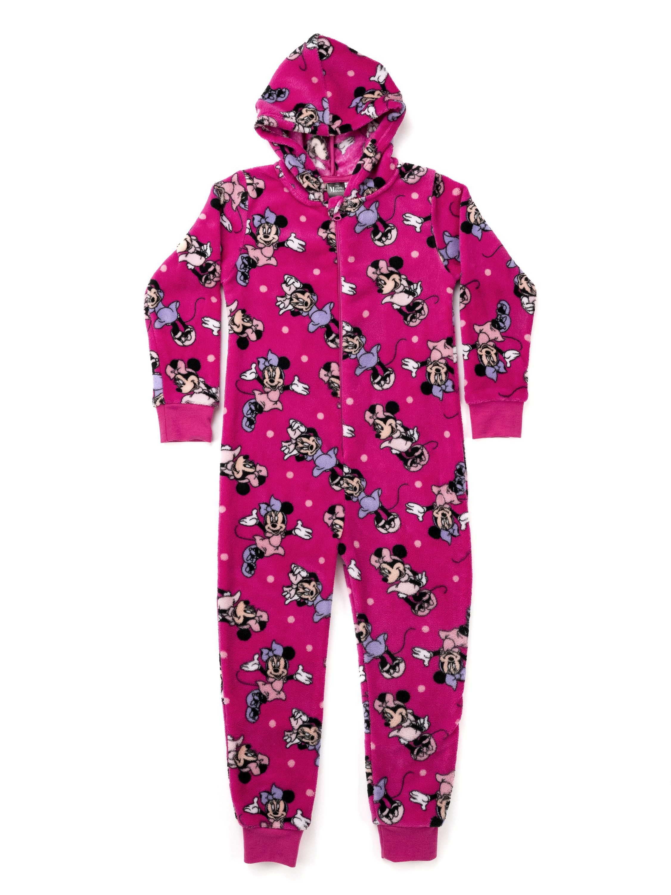 United Labels® Jumpsuit Disney Minnie Mouse Jumpsuit mit Kapuze Overall Pyjama Schlafanzug