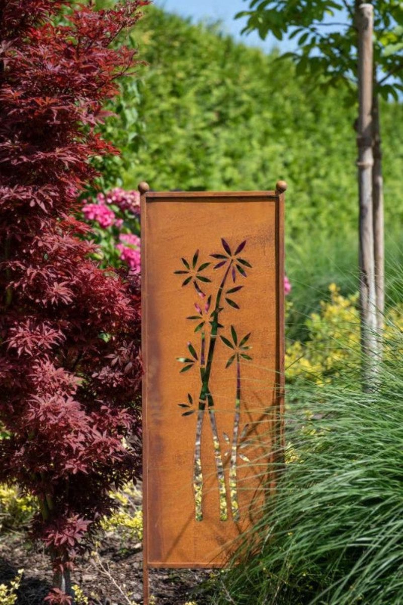 finehomegarden Gartenstecker Stele Metall Bambus Sichtschutz günstig online kaufen