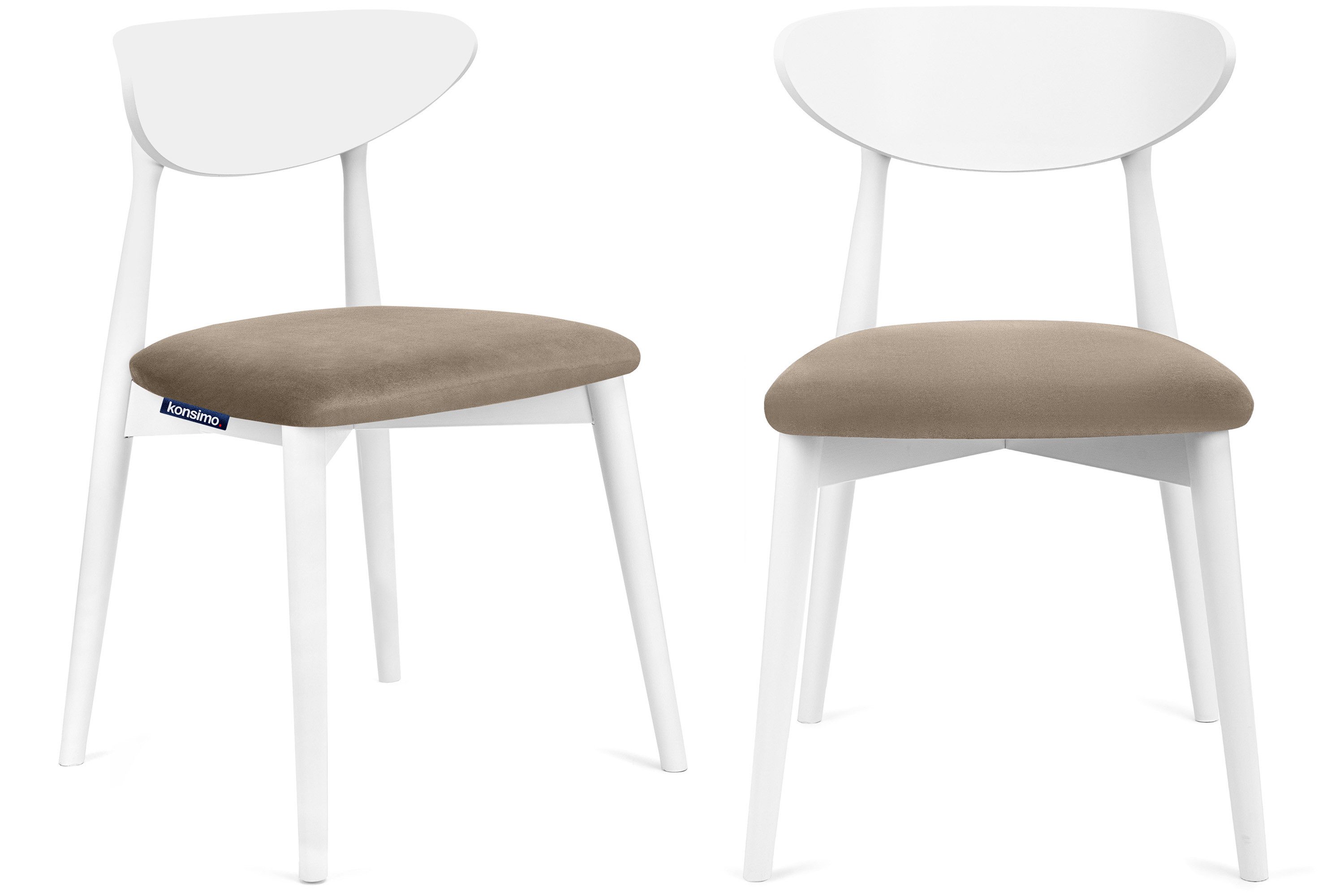 KONSIMO® Holzstuhl RABI Küchenstühle, Holzstühle, hergestellt in der EU (Set, 2 St), Gestell aus Massivholz, Veloursitz, Japandi, fertigmontiert