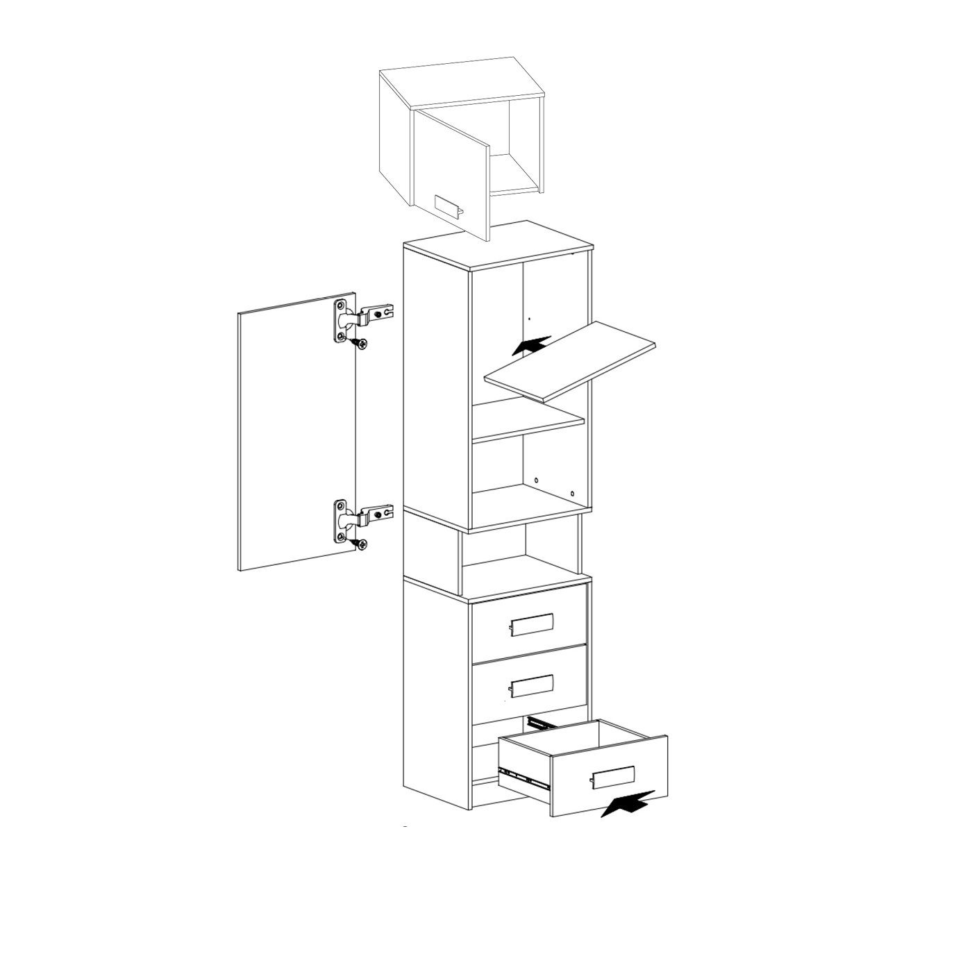 Marmex Möbel Regal Grant G6 + Grant G14 Stauraumregal Standregal mit Schubl günstig online kaufen