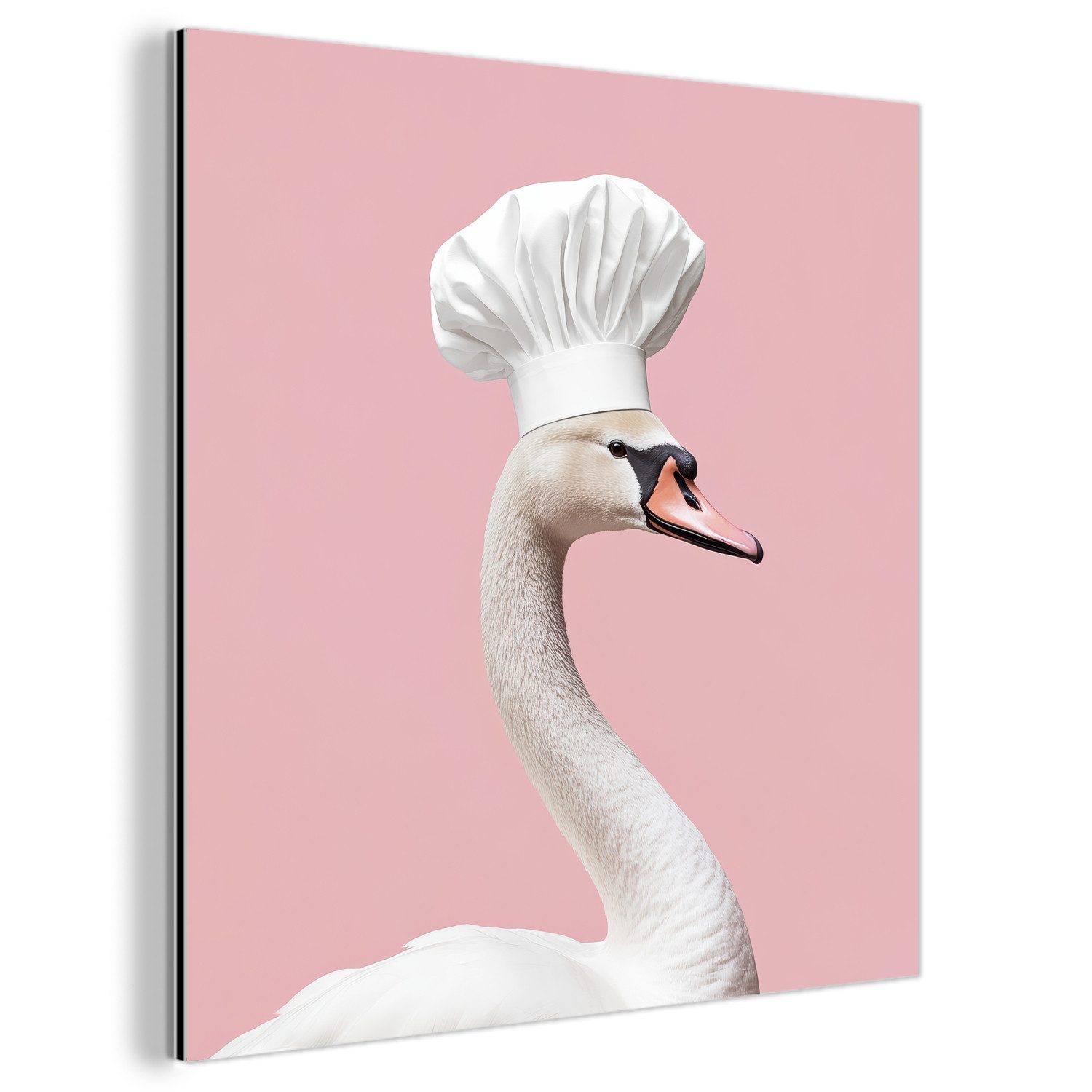 MuchoWow Metallbild Schwan - Kochmütze - günstig online kaufen