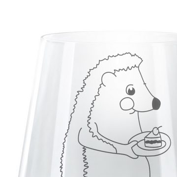 Mr. & Mrs. Panda Windlicht Igel Kuchenstück - Transparent - Geschenk, Kerzenglas, Tiermotive, Te (1 St), Magische Gravurmotive
