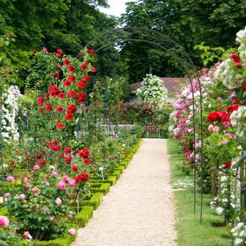 relaxdays Rosenbogen Rankbogen für Rosen mit Verzierung