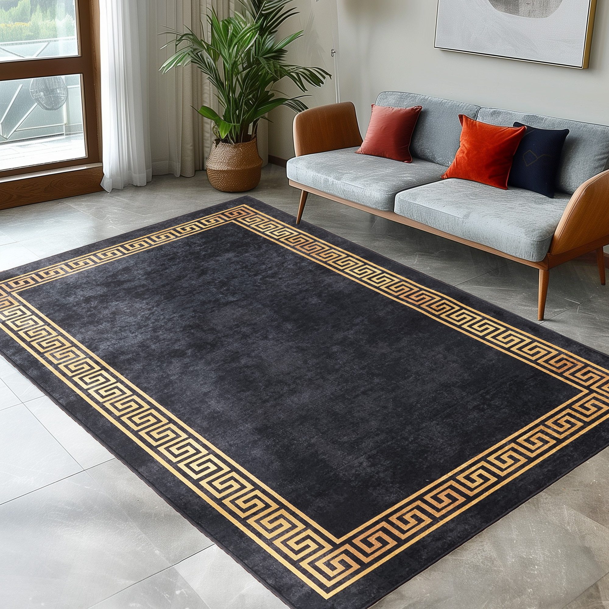 Carpettex Designteppich Mäander-Design, Läufer, Höhe: 7 mm, Waschbarer Tepp günstig online kaufen