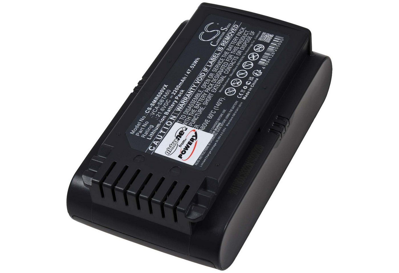 Powery Akku für Samsung Typ VCA-SBTA60 Staubsauger-Akku 2200 mAh (21.6 V)