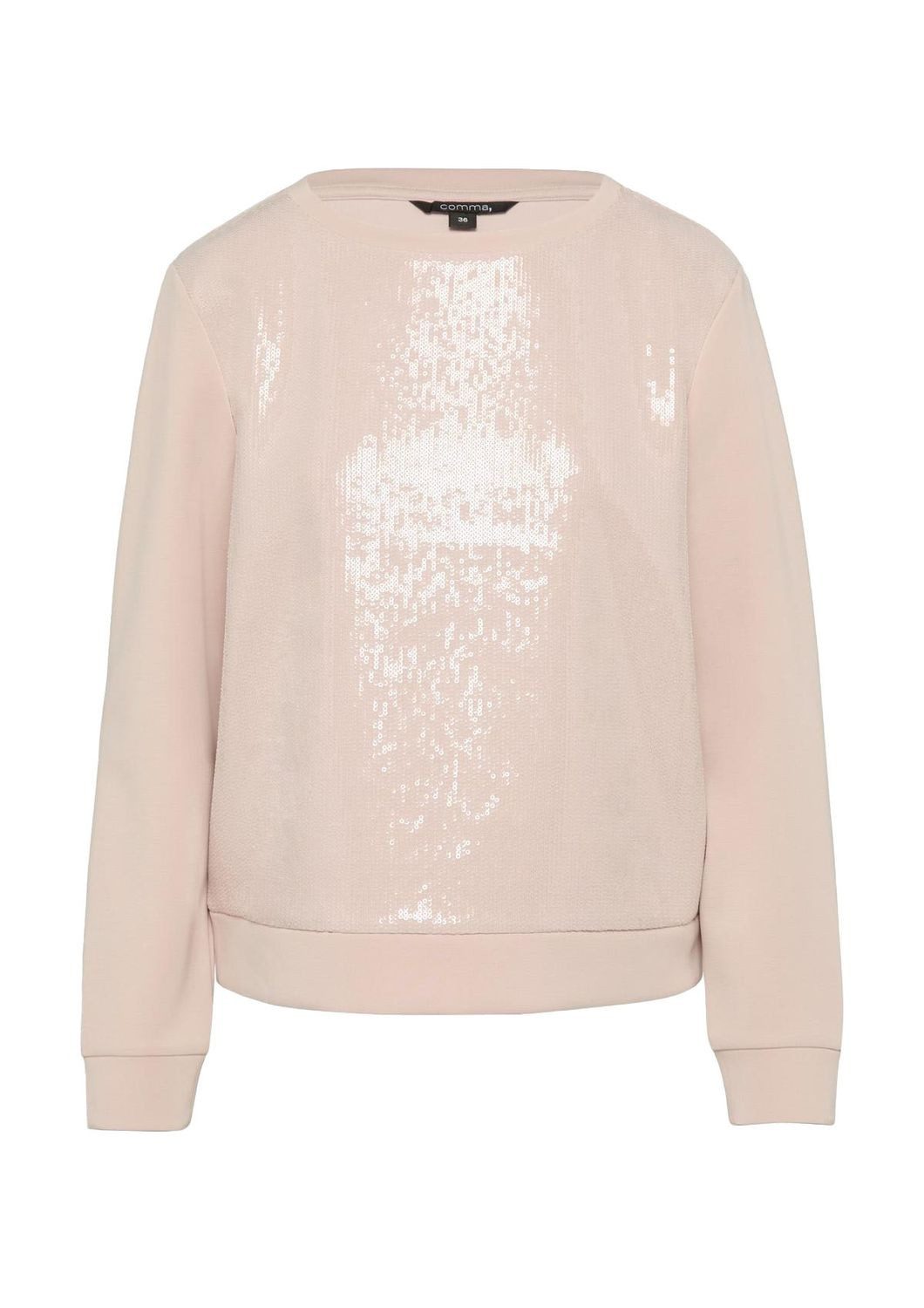 comma Rundhalspullover Glamour (1-tlg) Viskosetop mit Pailletten günstig online kaufen