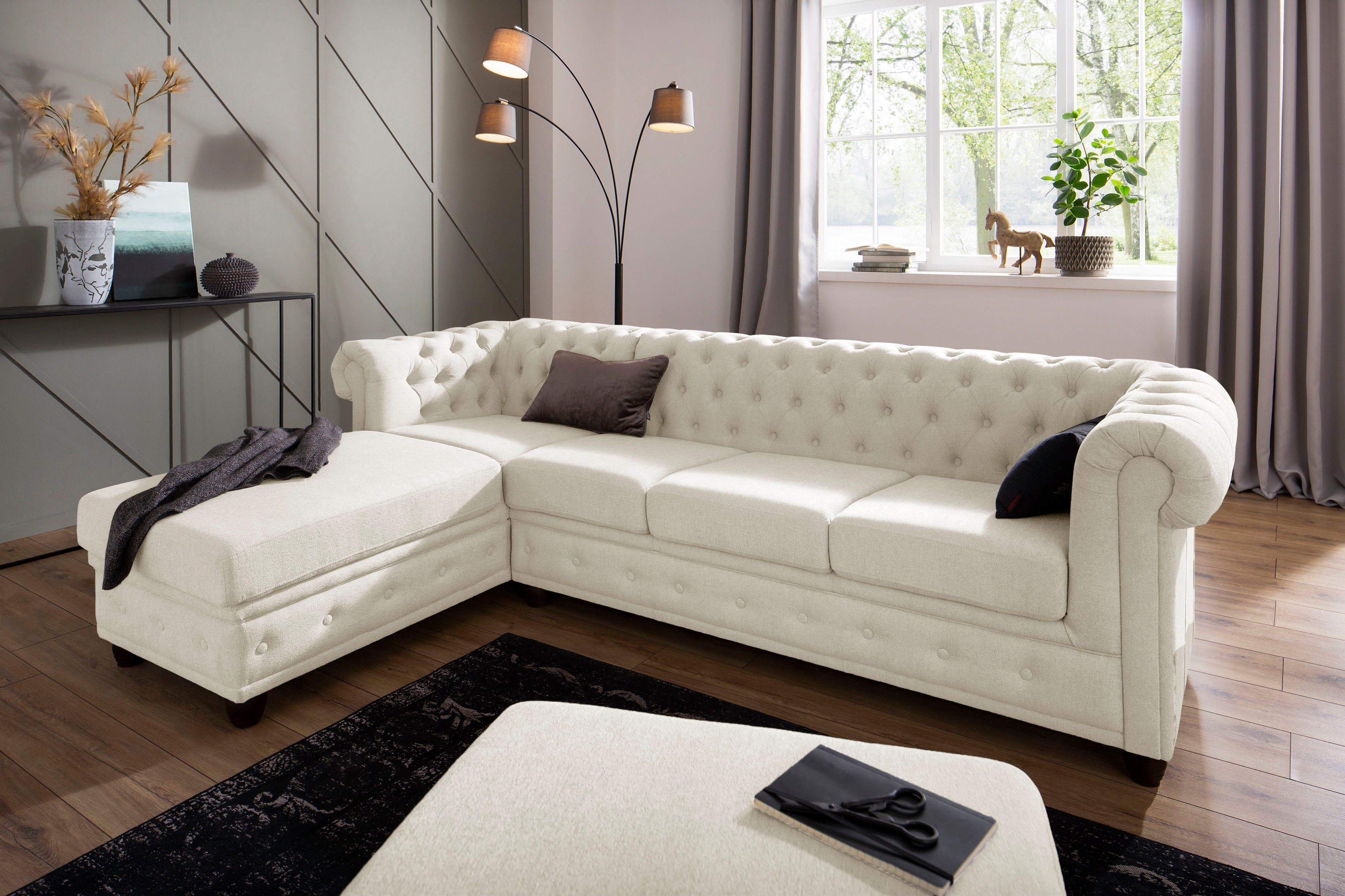 Home affaire Chesterfield-Sofa New Castle L-Form, günstig online kaufen