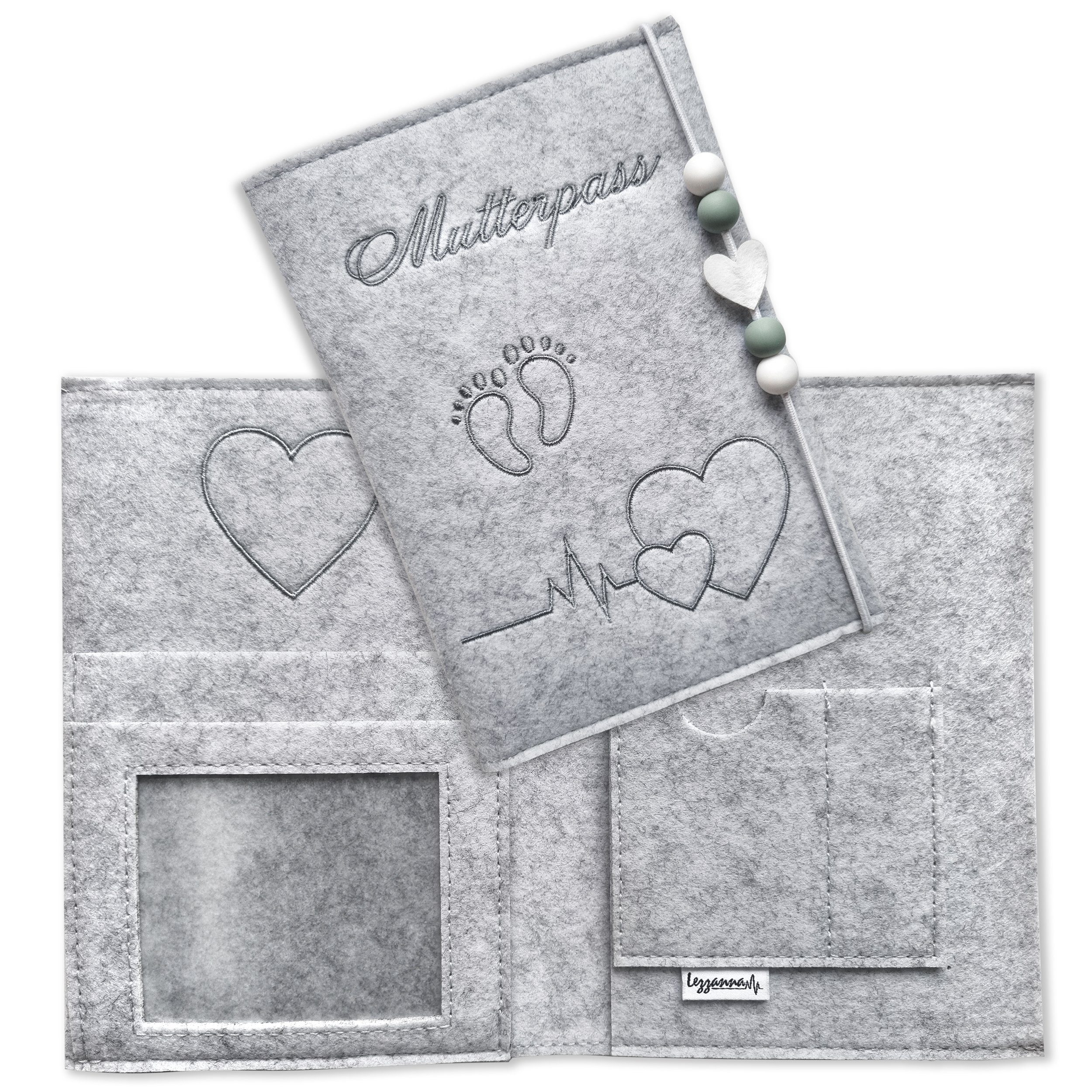 Lezzanna Mutterpass-Hülle Mutterpasshülle, Schutzhülle für Mutterpass, Ultraschallbilder, Baby