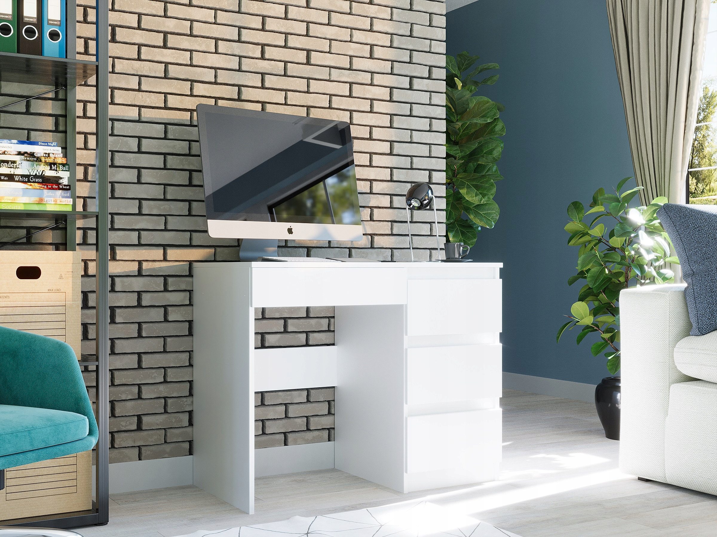 Home Collective Schreibtisch mit 4 Schubladen günstig online kaufen