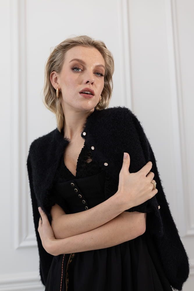 Madame Marie Strickjacke Trachtenstrickjacke Nivora schwarz